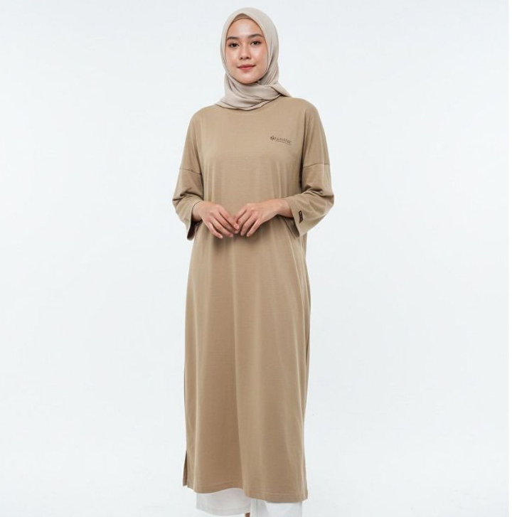 Long Tunik Kaos Wanita By JMORE Bahan Cotton Katun Combed 24s/30s Panjang Tunik Midi
