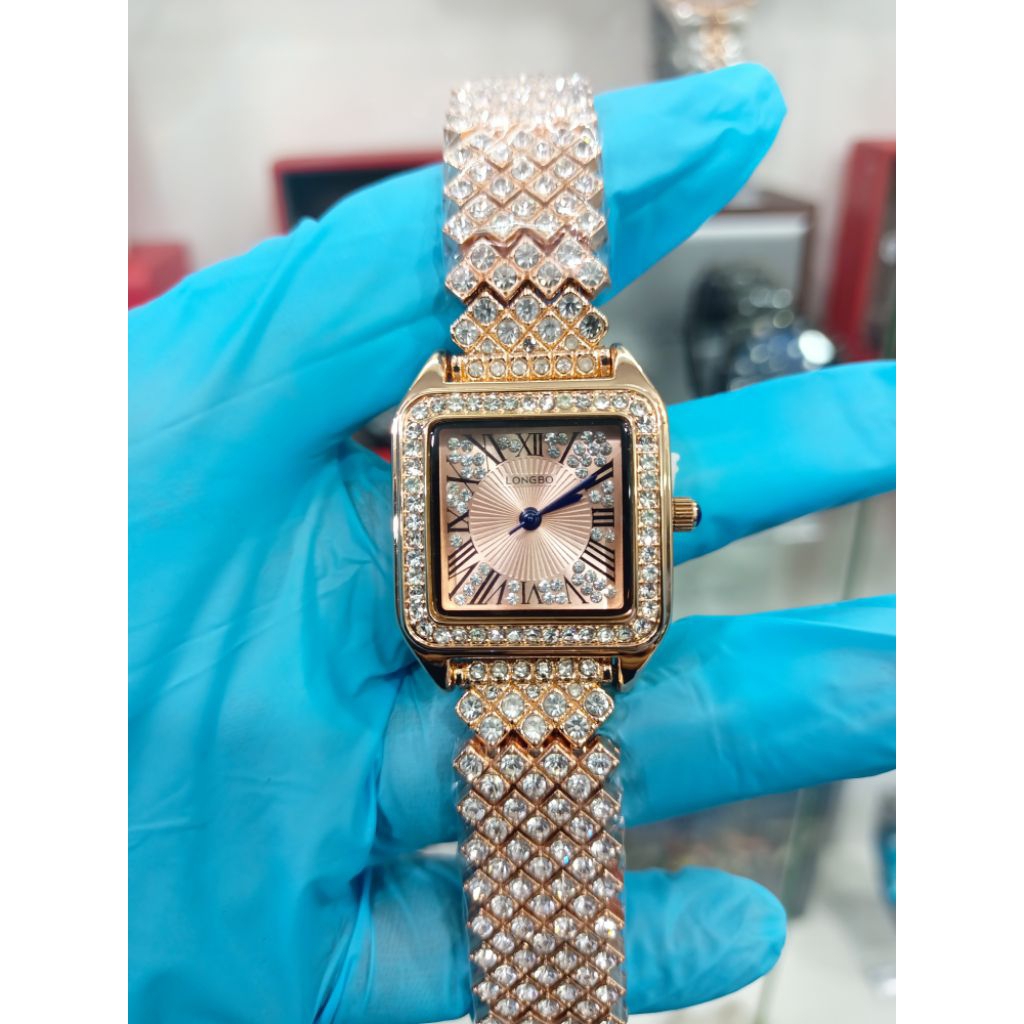 Jam tangan wanita fashion longbo full diamond 83461m original