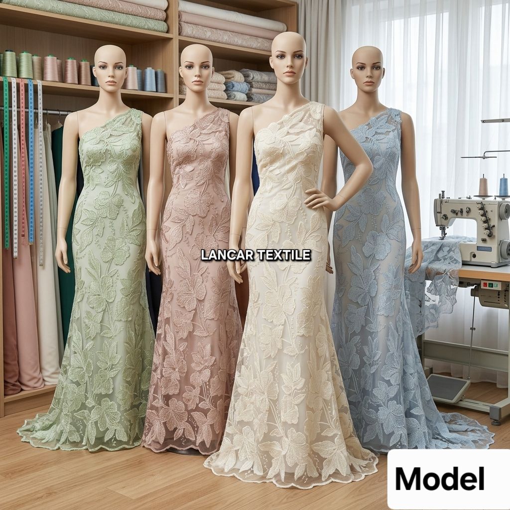 Kain bahan tile bordir rindu korea / Kain tile bordir rindu motif terbaru