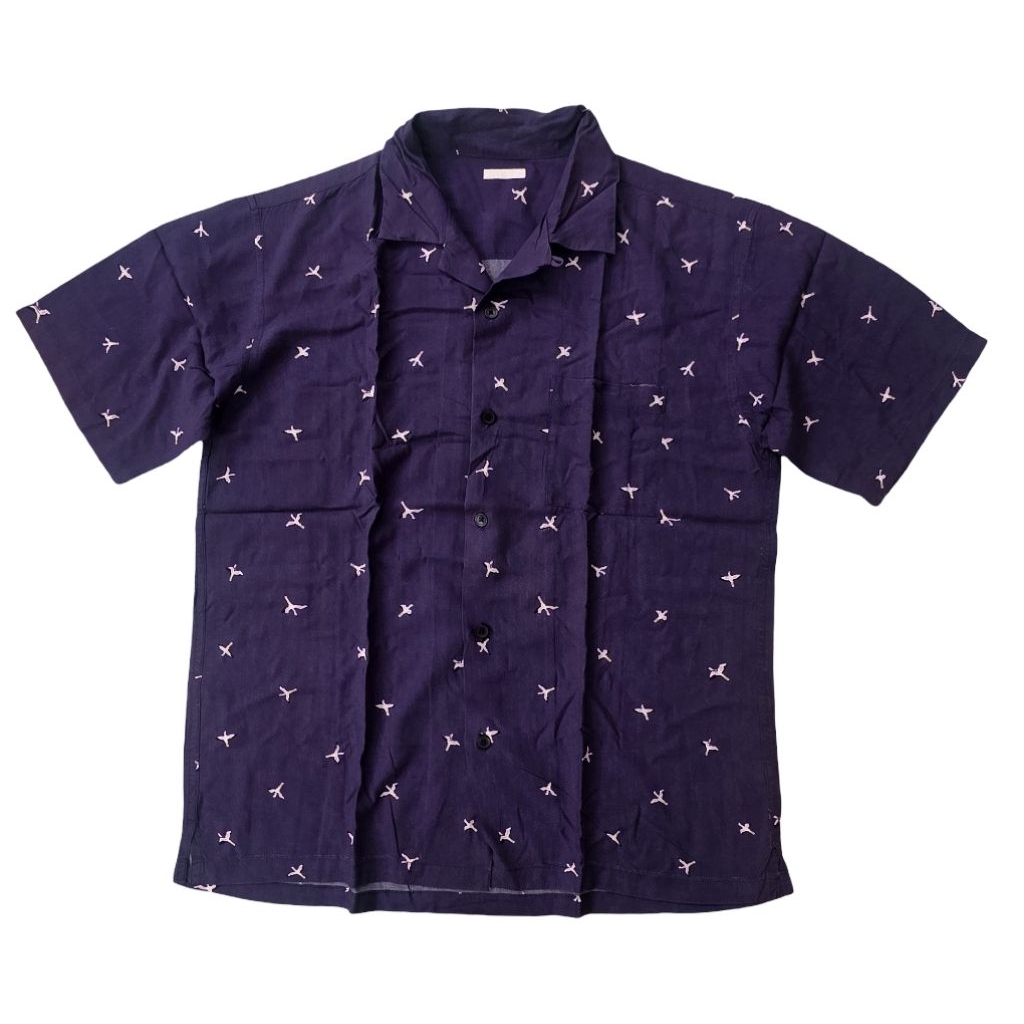 Kemeja Open Collar Uniqlo GU Size L Oversize