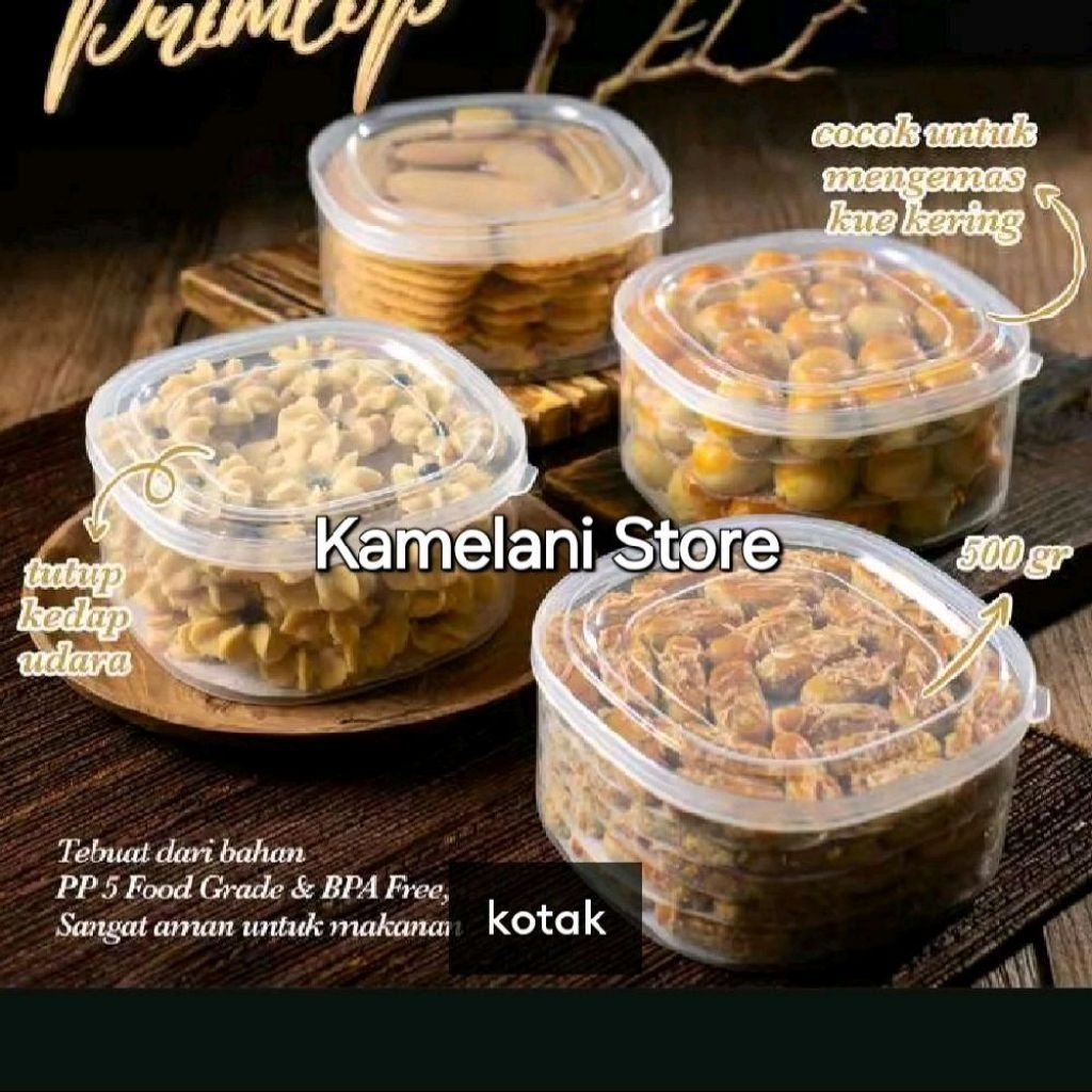 Toples Nastar 500 Gram 12 pcs Toples Bening / Toples Plastik / Toples Nastar Plastik / Toples Kue Ke