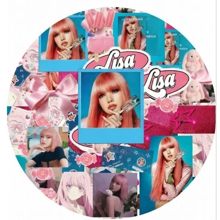 56 pcs Lisa BLACKPINK MIX Anti Air DIY Scrapbook Graffiti Waterproof