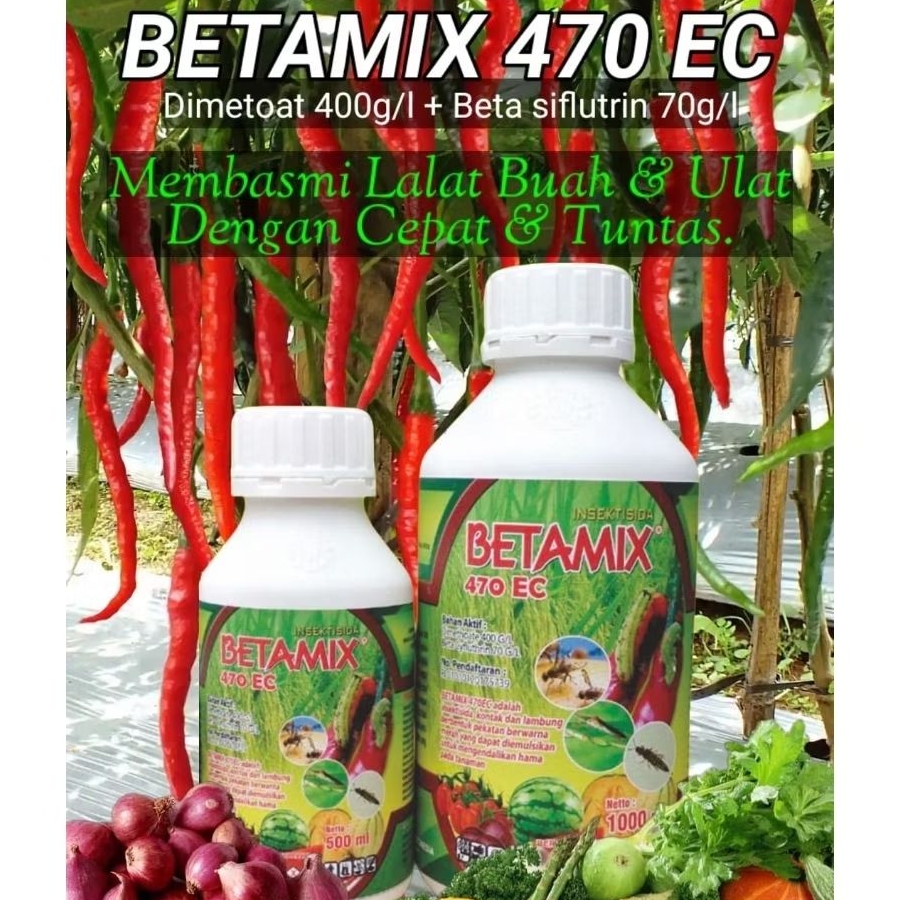Betamix 470ec. 500ml / Insektisida/Obat lalat buah topcer/Obat ulat, trips,walang sangit/Obat busuk 