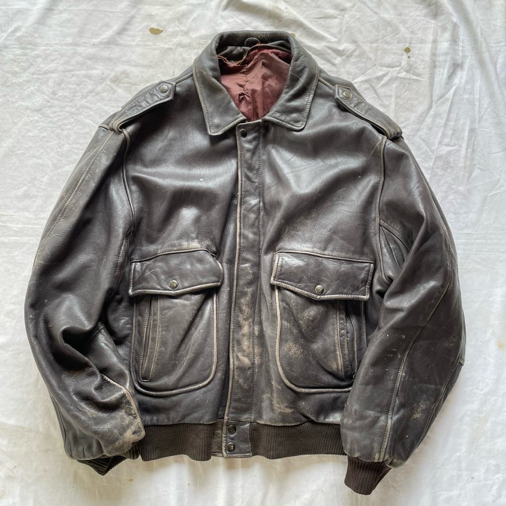 jaket kulit vintage usn G1