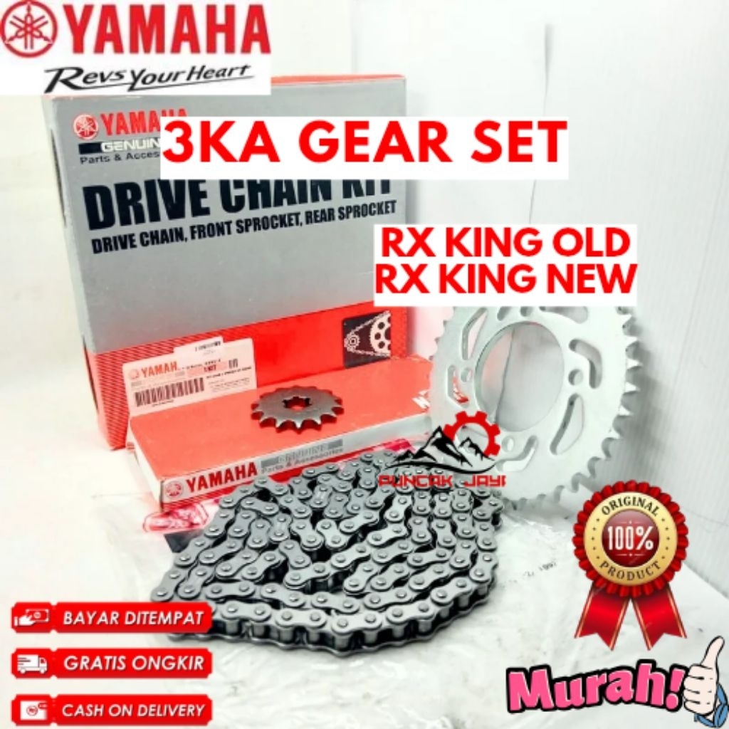 GEAR SET ORIGINAL YAMAHA KODE 3KA,  GEAR SET RX KING OLD, GEAR SET RX KING NEW