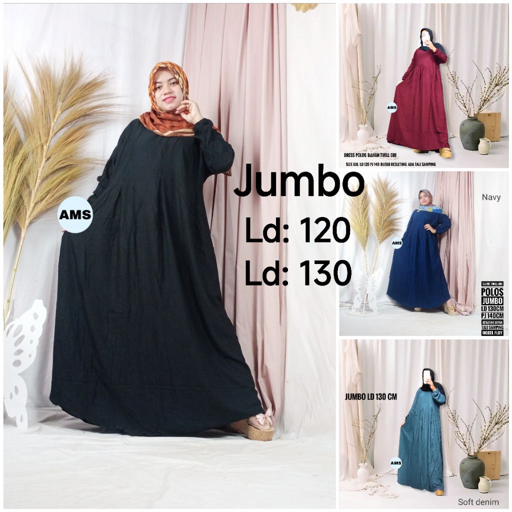Gamis Twill Polos Jumbo Ori Ld 130cm Tebal Premium Warna Hitam Gamis Polos Jumbo Batik Twil Tuil