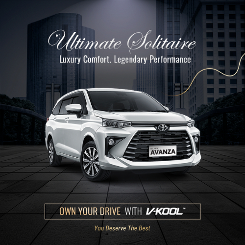 Kaca Film V-KOOL Ultimate Solitaire TOYOTA AVANZA VELOZ 2022 Depan VK30  (LUAR KOTA)