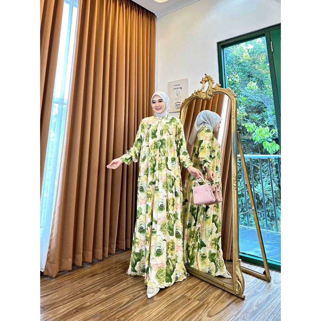 ROSMALINA DRES.GAMIS RAYON DIAMOND.GAMIS LONGGAR MOTIF BUNGA
