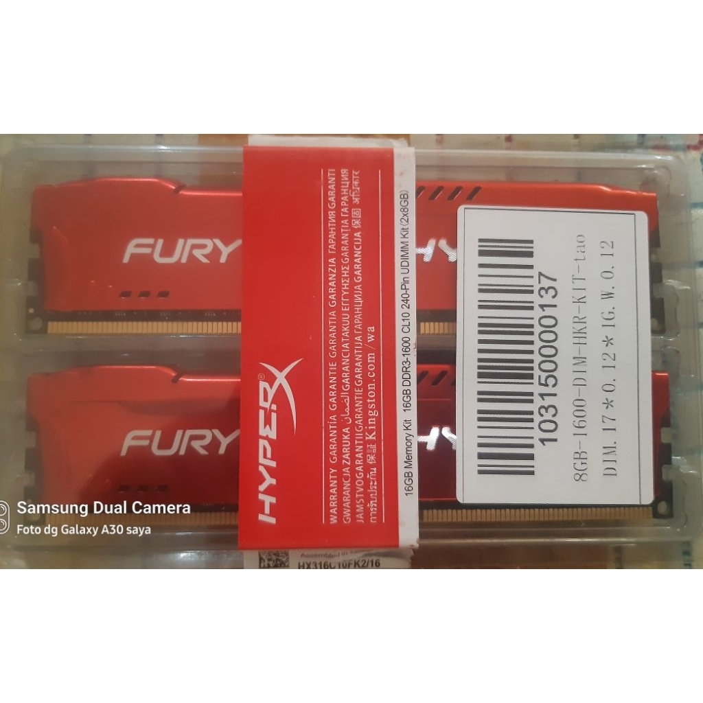 Ram kit ddr3 16gb (8x2)