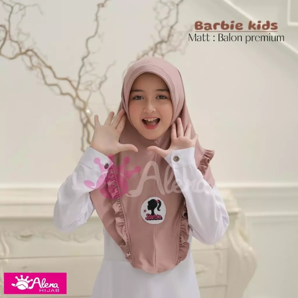 445 Kerudung Anak Barbie Kids Ori Alena Hijab || Jilbab Bergo Instan Anak SD