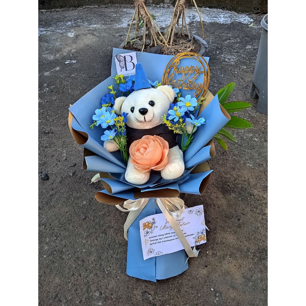 Bouquet Boneka happy birthday