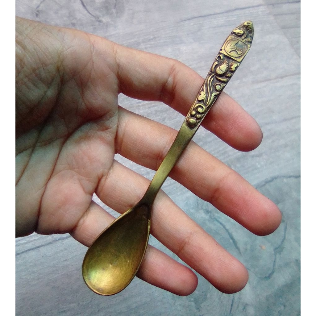 Sendok Mini Kuningan Kuno Antik