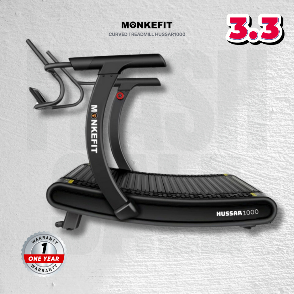 Monkefit HUSSAR1000 Curve Treadmill - Treadmill Manual tanpa listrik