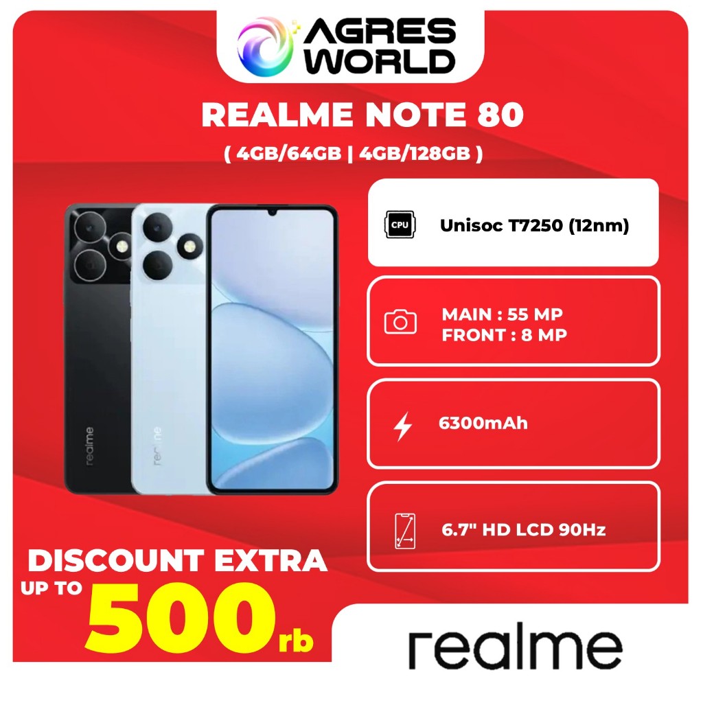Realme Note 80 4GB/128GB | 4GB/64GB Garansi Resmi Realme Indonesia