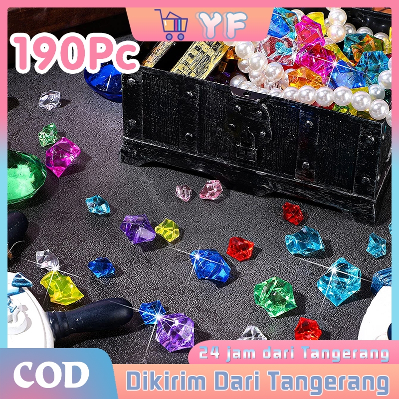 190Pcs Batu Kristal Akrilik Batu Kristal Dekorasi Pot Bunga Dekorasi Akuarium
