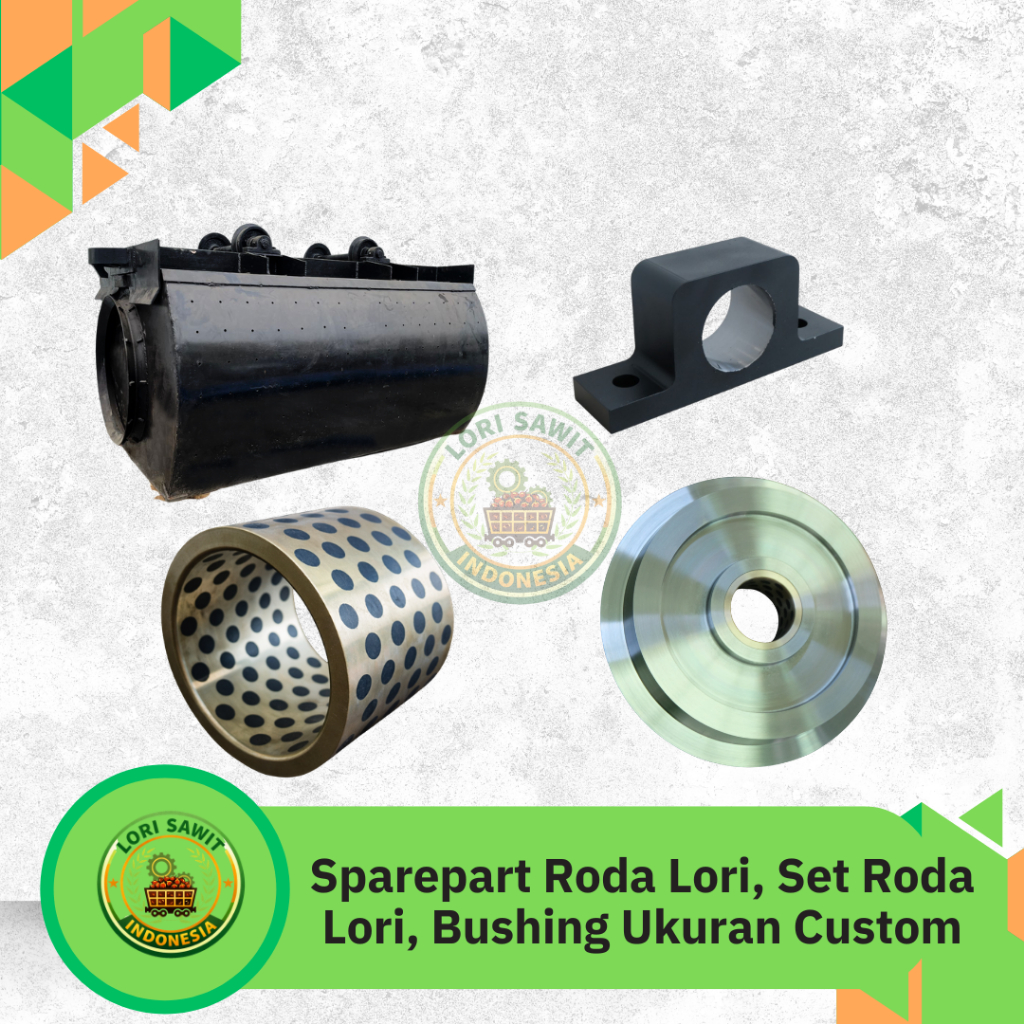 Sparepart Roda Lori, Set Roda Lori, Bushing Ukuran Custom