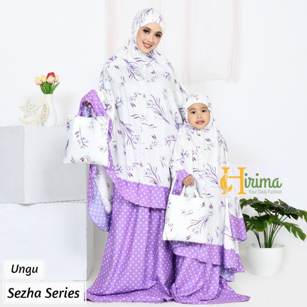 Mukena couple mukena anak mukena dewasa (Sezha series)