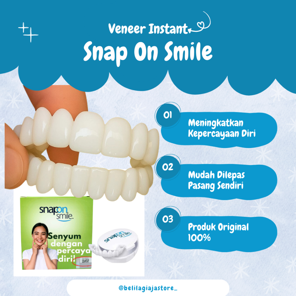 HARGA PROMO - Snap On Smile 100% Original Veneer Gigi Palsu Atas Bawah Instan BISA COD