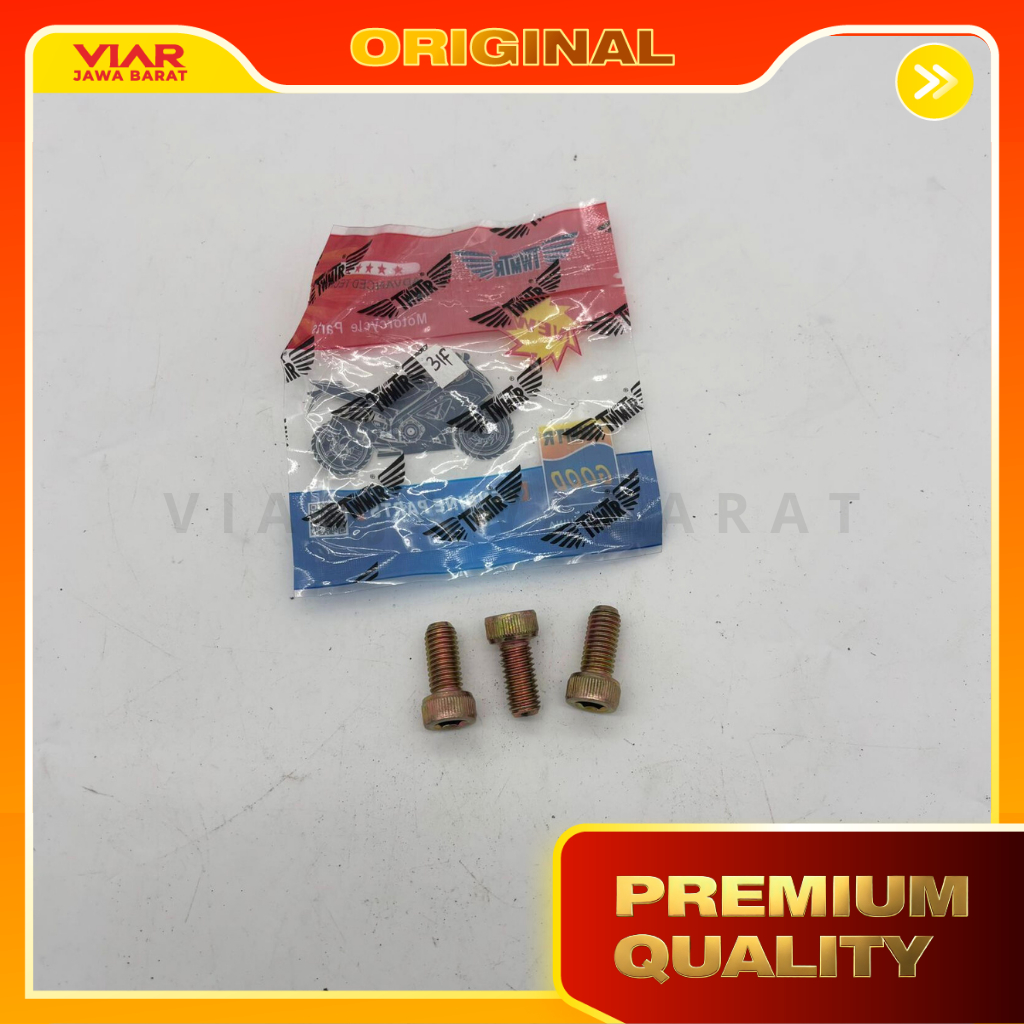 31F 3pcs baut kuning L magnet oneway viar baut magnit one way - sedia onderdil motor roda tiga viar 