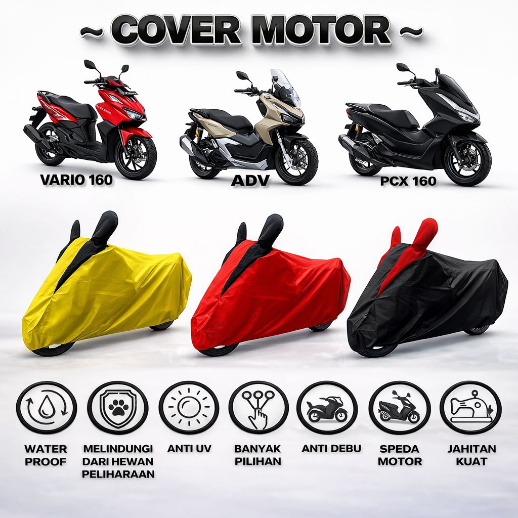 COVER MOTOR SARUNG MOTOR HONDA PCX VARIO 150 ADV MANTRL MOTOR BEAT GENIO SCOOPY JAS HUJAN MOTOR REVO