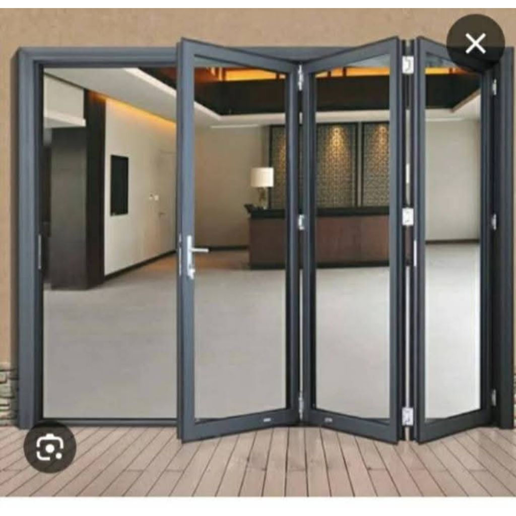 Pintu_Lipat Alumunium Kaca 4_daun