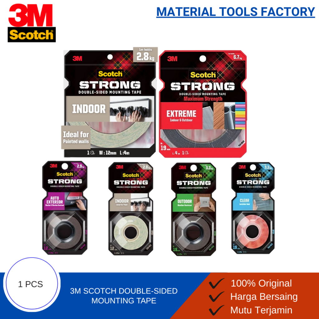 Double tape - Double Tape 3M - Perekat 3M - Mounting Tape 3M - 3M Scotch Clear Mounting Tape Outdoor