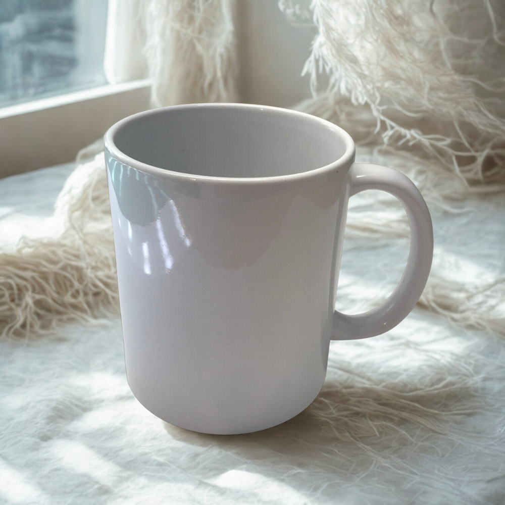 Gelas Mug Keramik Putih Polos - Mug Putih Solid