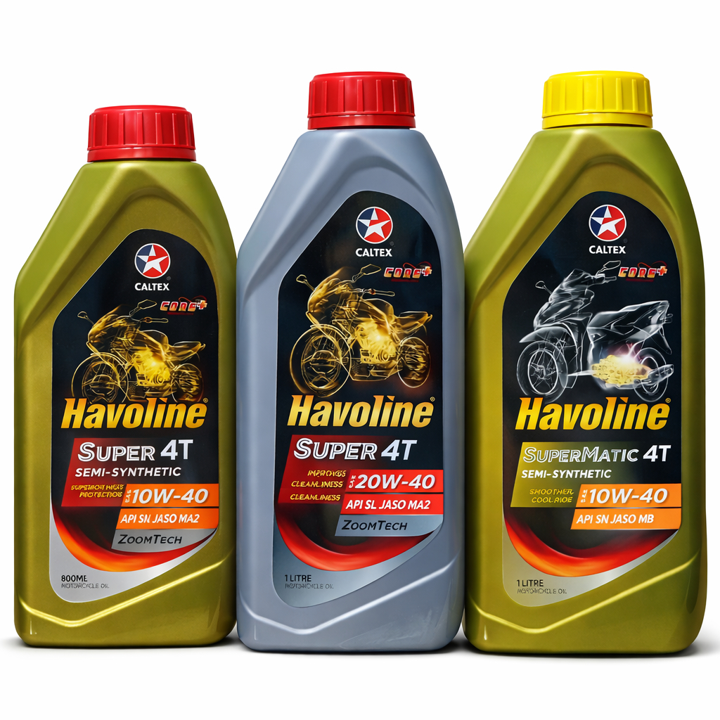 HAVOLINE SUPER 4T 20W-40 Oli Mesin Membersihkan Melindungi 1L SAE API SL JASO MA2