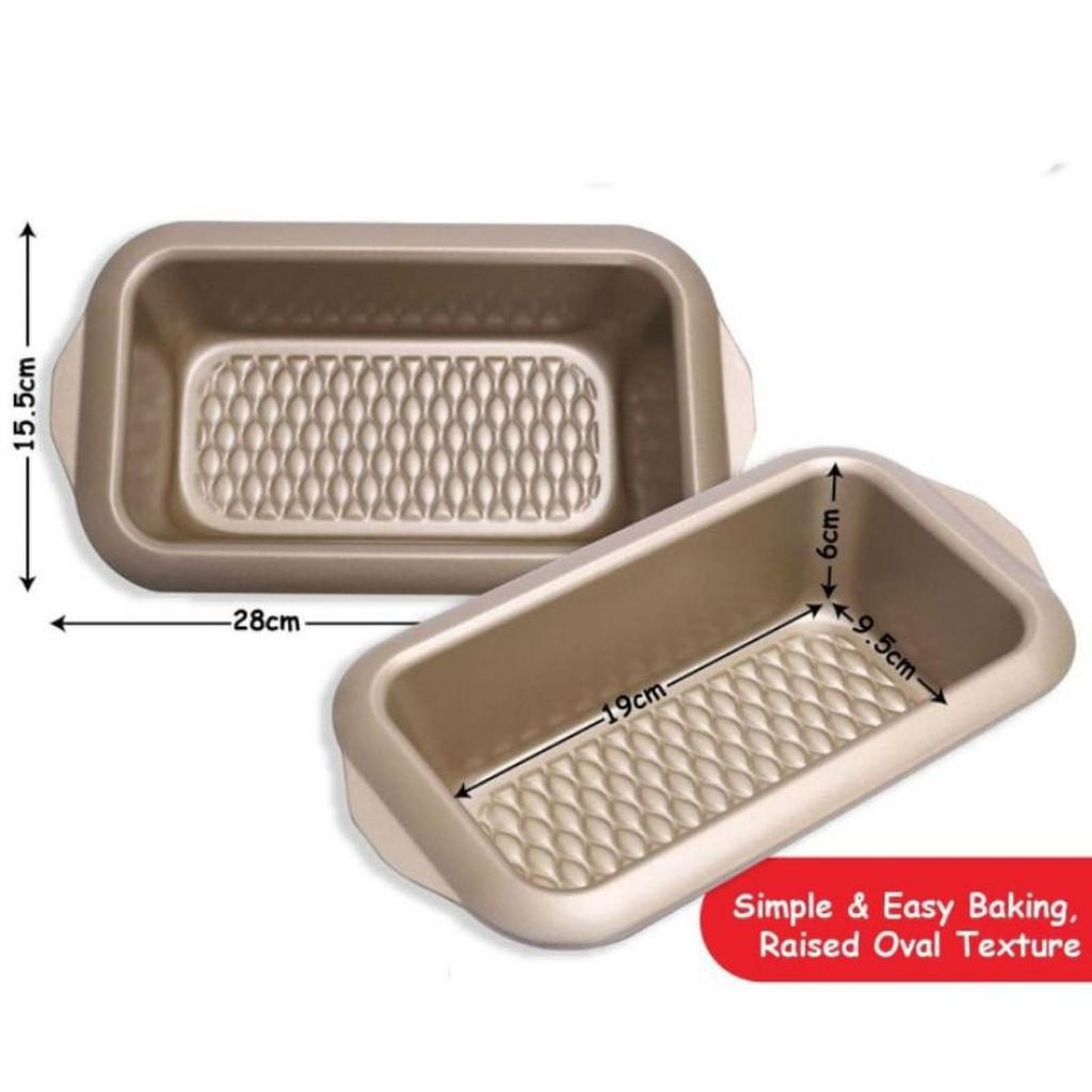 Loyang loafpan texture emboss kitchenware, Loyang roti tawar persegi panjang, Loyang kue banana brea