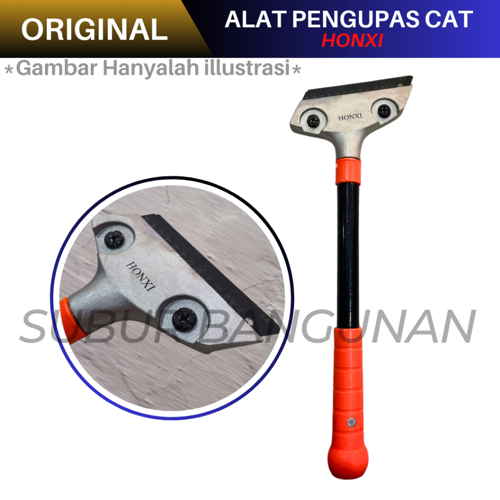 Kape Pengupas Cat Alat Pengerok Cat Wallpaper Sticker Dinding Scraper Gagang Panjang