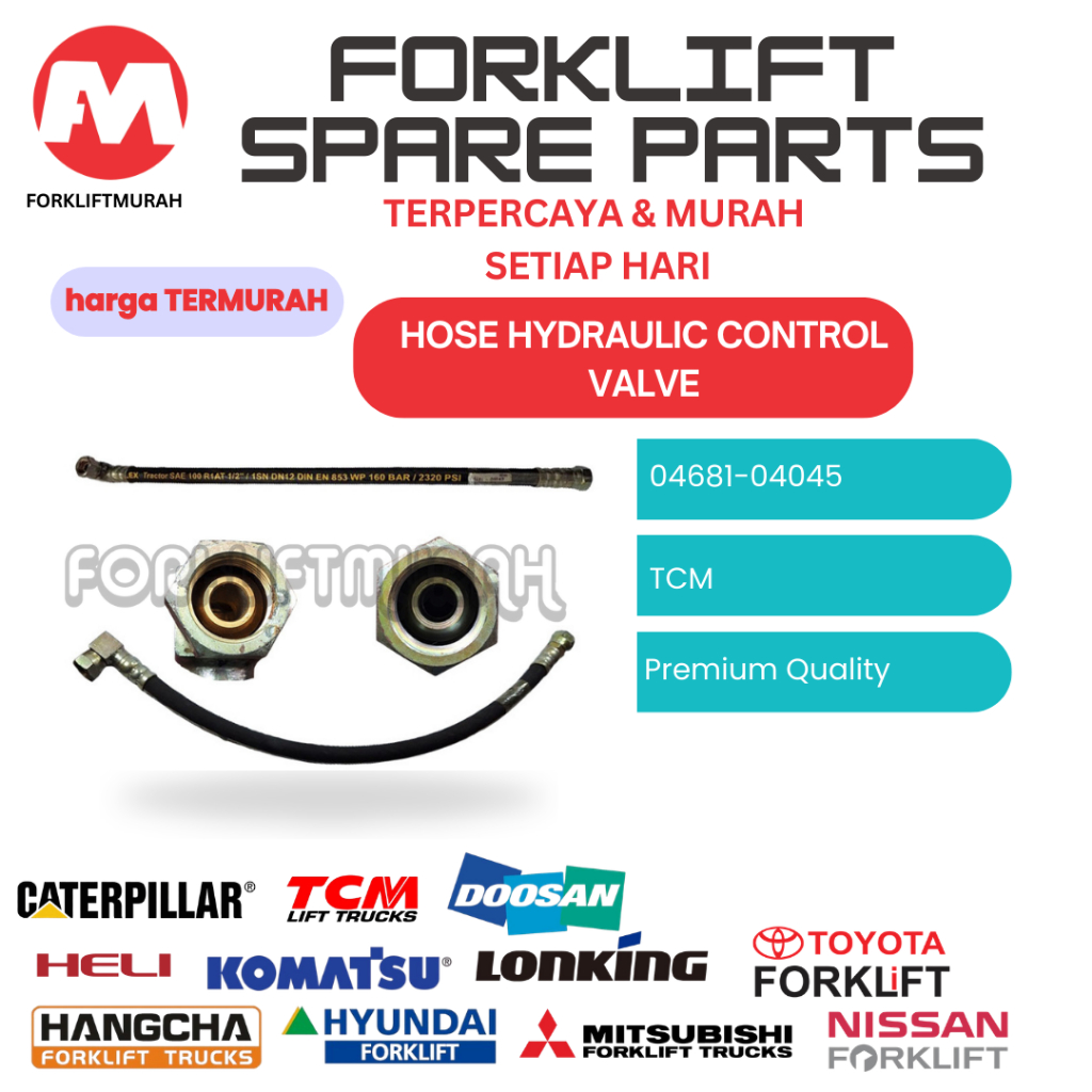 HOSE HYDRAULIC CONTROL VALVE SPAREPART FORKLIFT TCM 04681-04045