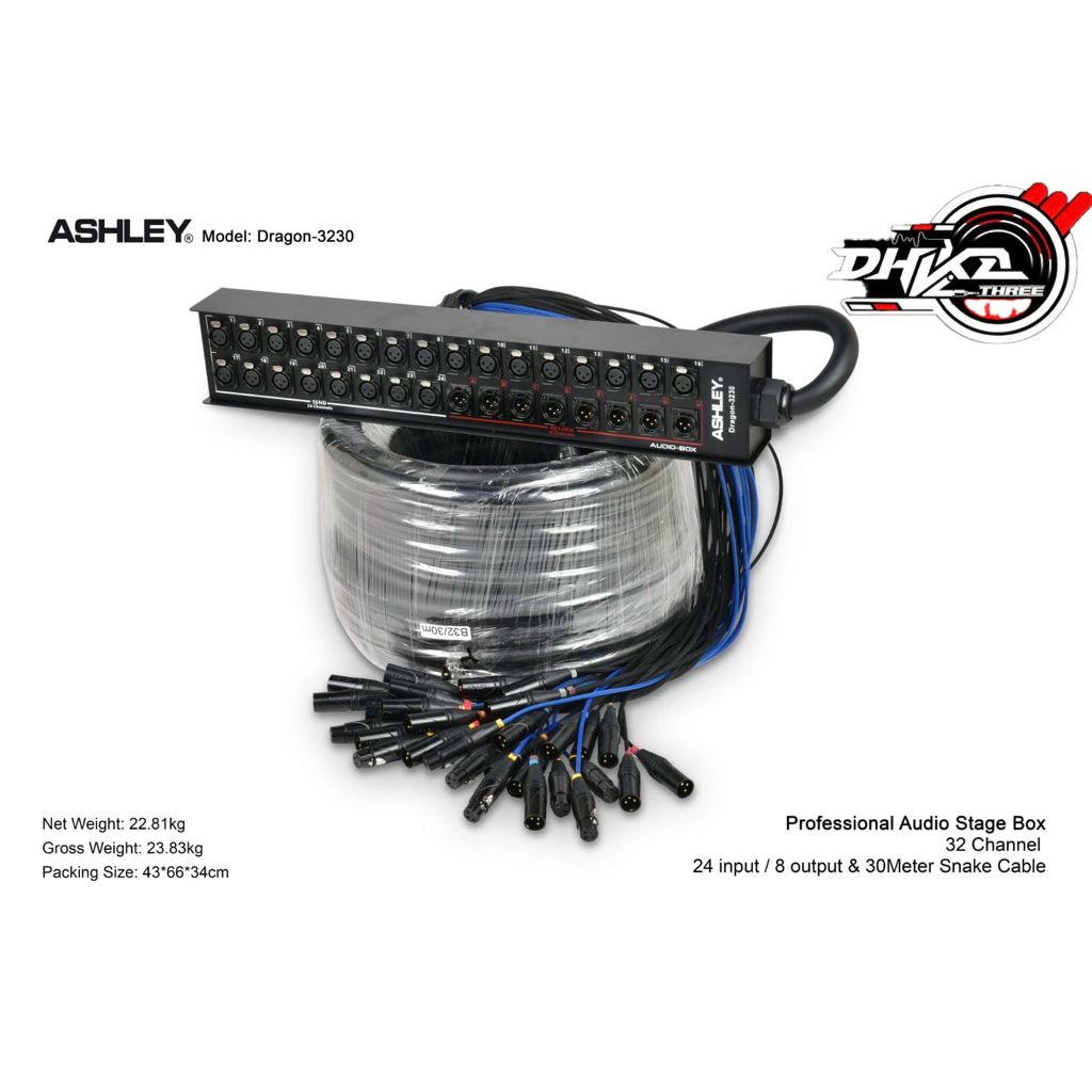 KABEL SNAKE ASHLEY DRAGON 3230 ISI 32 CHANNEL 30M / Kabel Snake Ashley Dragon 3230 isi 32 Channel 30