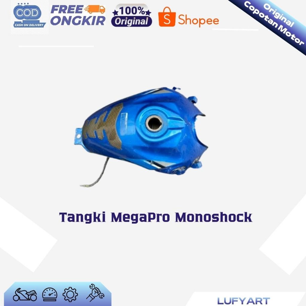 Tangki Honda MegaPro Monoshock Biru Original Copotan – Belum Tambalan - siap pasang