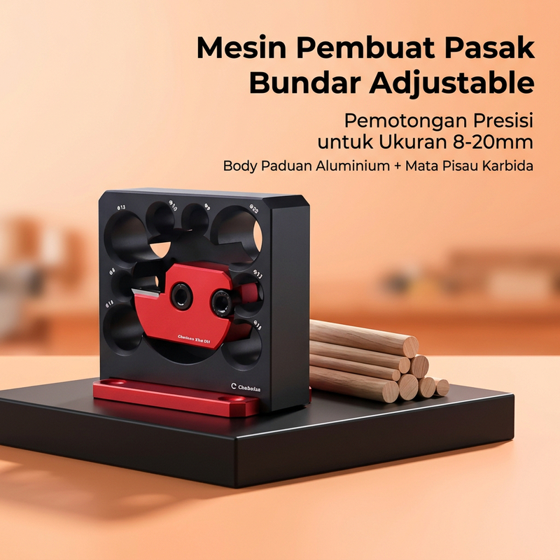 Alat Putar Listrik Dowel 8-20mm Karbida CNC Aluminium Anodized 15x15x2.5 3°R150 85x50x80mm