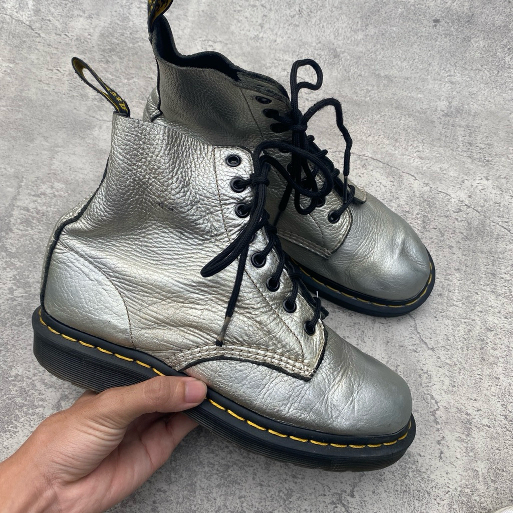 dr martens 1460 docmart punk rare pascal metallic silver rock n roll second
