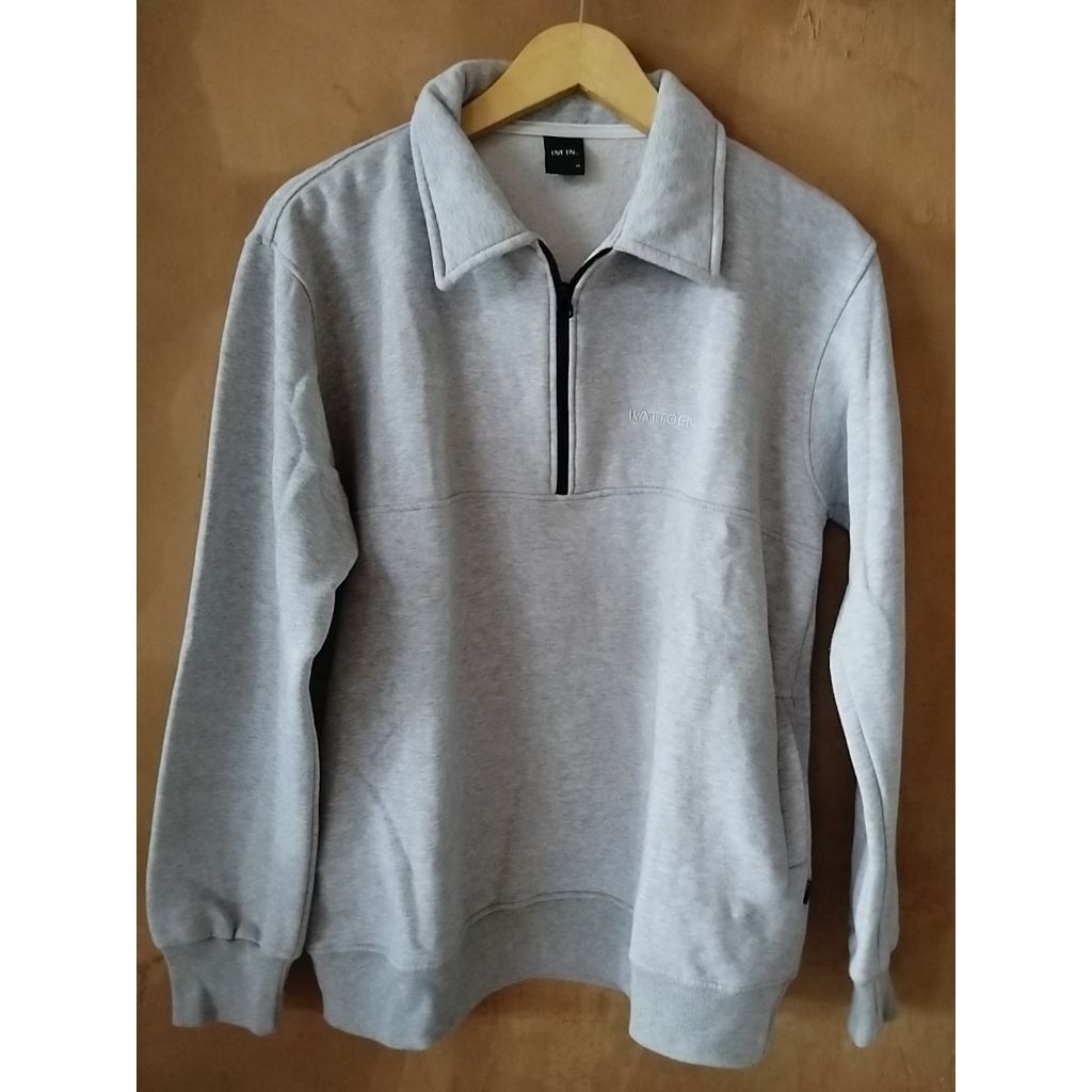 SWEATER HALF ZIPPER KATTOEN (PL)