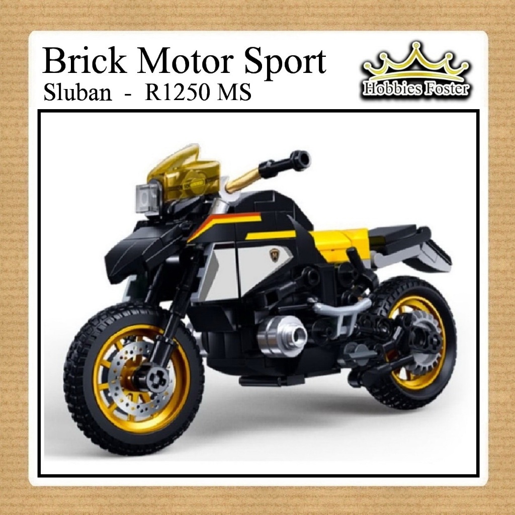 HBF Sluban B1132 - Moto Bike MOC DIY Mainan Motor Sports 1:12 Skala