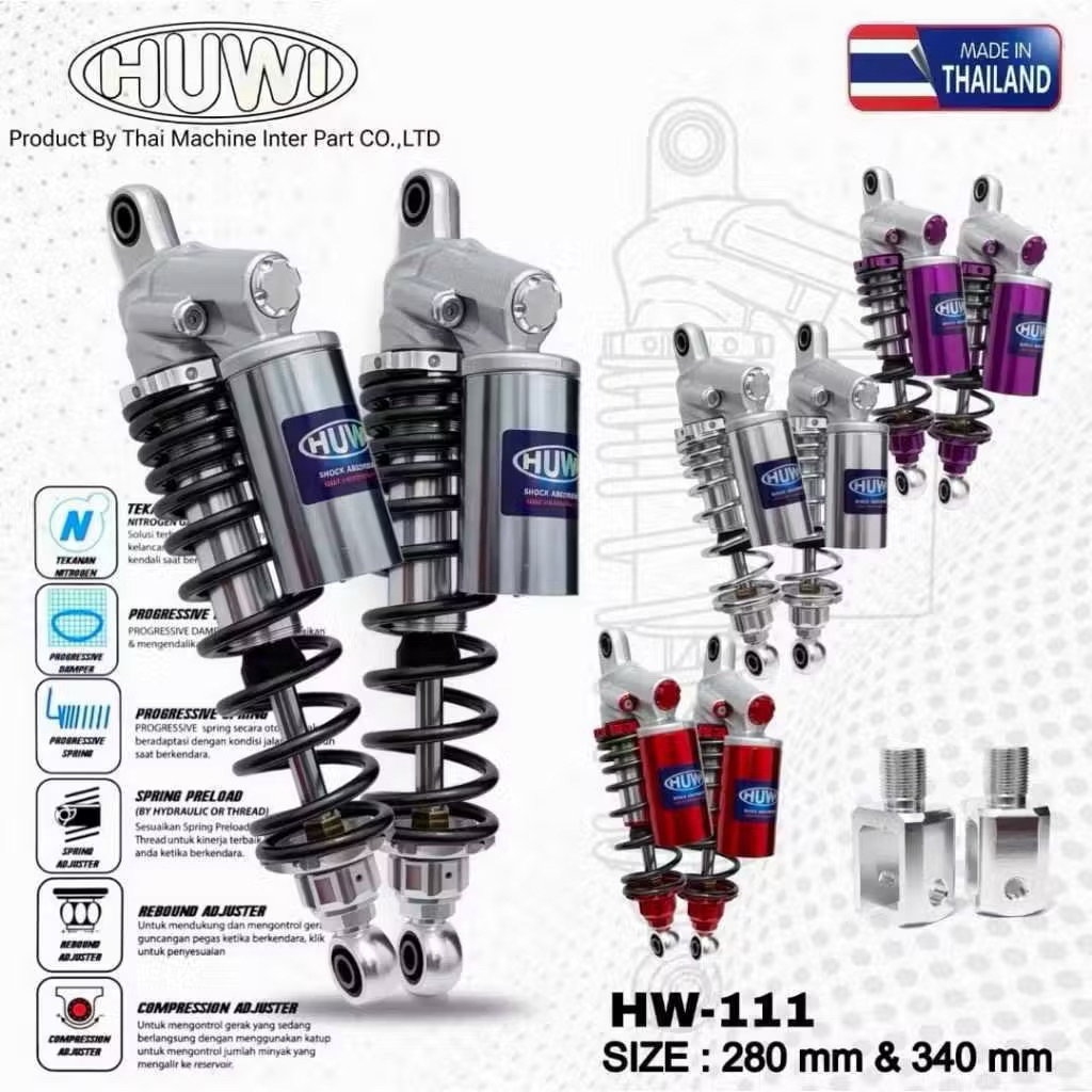 SHOCKBREAKER SHOCK ORIGINAL HUWI MODEL VND SHOCK DOUBLE TABUNG ATAS UK 280 320 340 UNIVERSAL PCX NMA