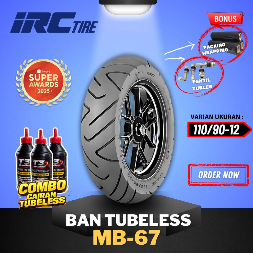 [READY COD] BAN IRC MB67 110/90-12 RING 12 / BAN TUBELESS IRC RING 12 BAN MOTOR SCOPPY / BAN TUBLES 