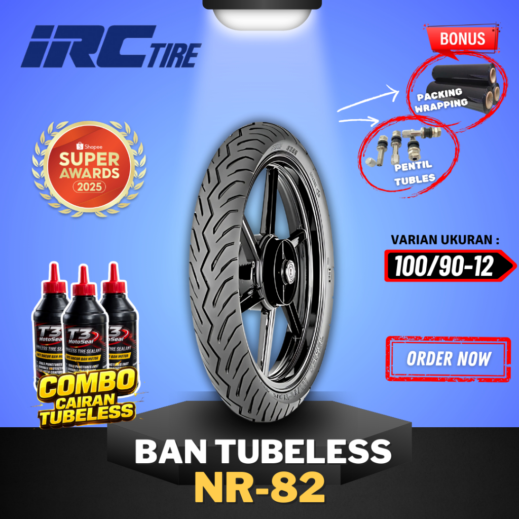 [READY COD] BAN IRC NR82 100/90-12 RING 12 / BAN TUBELESS IRC RING 12 BAN MOTOR SCOPPY / BAN TUBLES 
