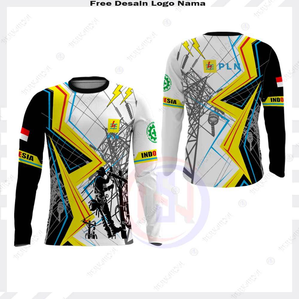 Kaos Baju PLN Lengan Panjang / Jersey PLN Fullprint / Kaos PLN Free Custom