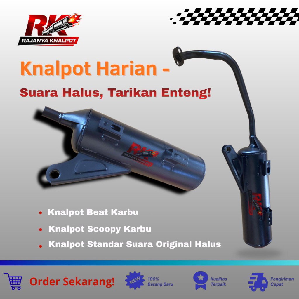 Knalpot Standar Suara Original Halus, Knalpot Beat Karbu & Scoopy Karbu