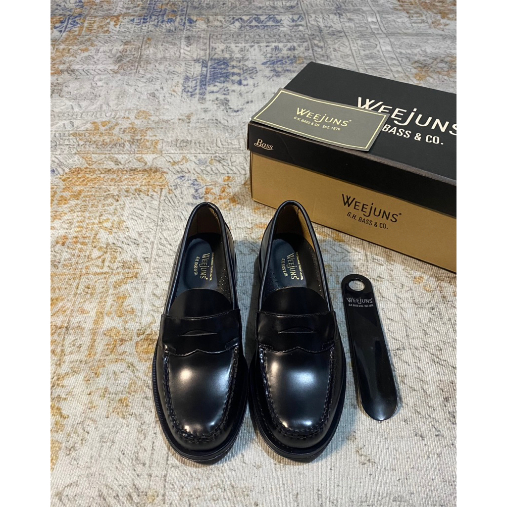 gh bass weejuns logan penny loafers - black