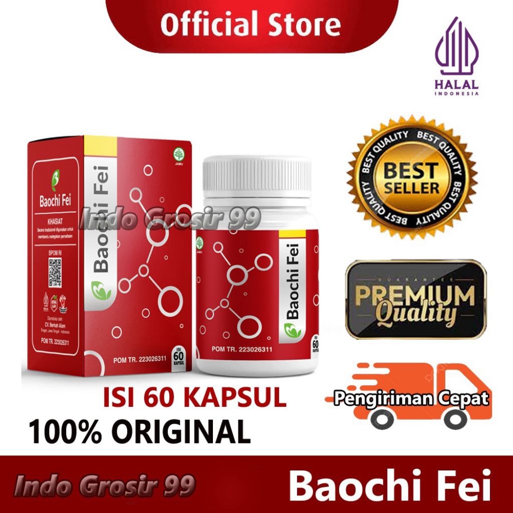 BAOCHI FEI ASLI 100% ORIGINAL HERBAL CHINA BPOM ISI 60 KSPSUL OBAT BATUK PARU-PARU ASMA SESAK NAFAS 