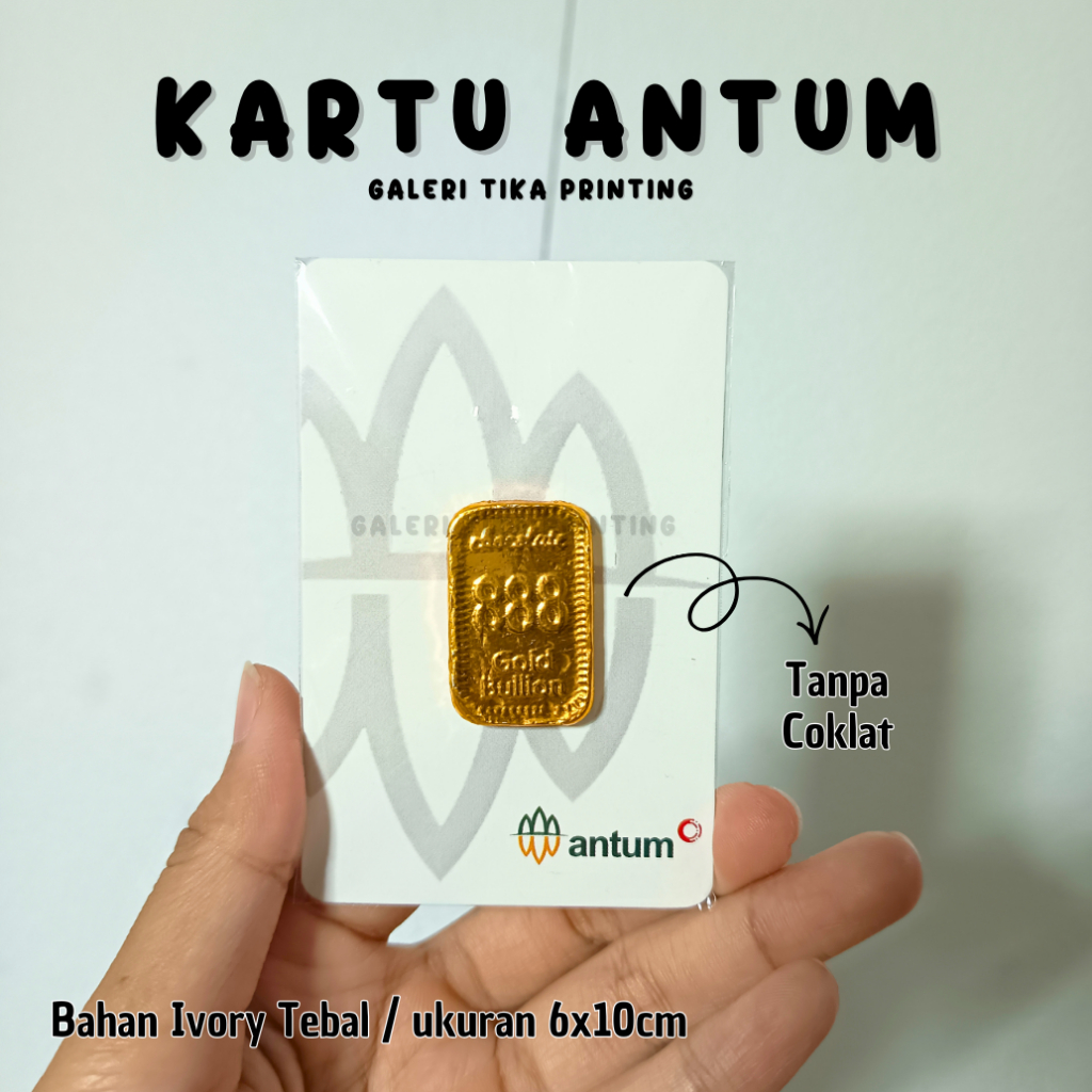 100 pcs Kertas Kartu Antum Card Untuk Cokelat Emas Tanpa Coklat