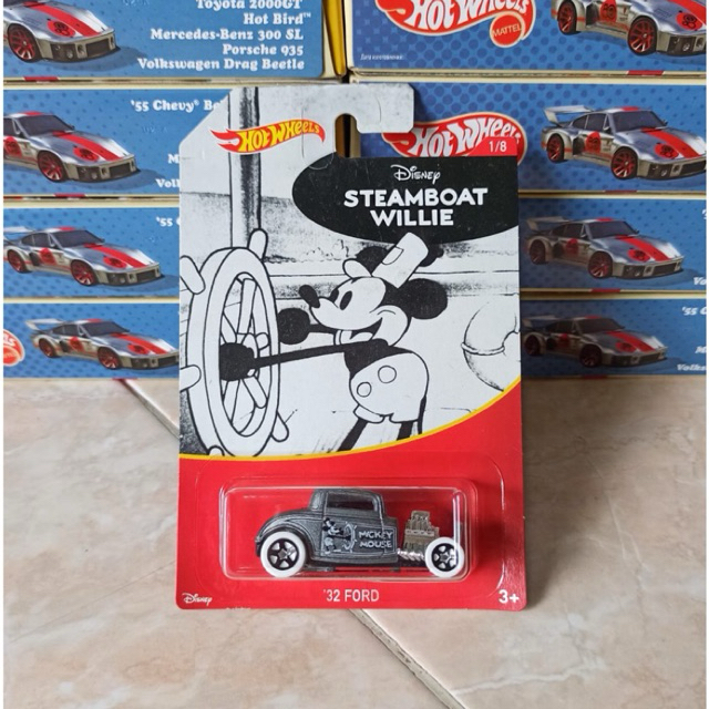 Hot Wheels 32 Ford HW Mickey Mouse 90th Anniversary 2018 Disney Steamboat Willie Metalflake Grey Toy