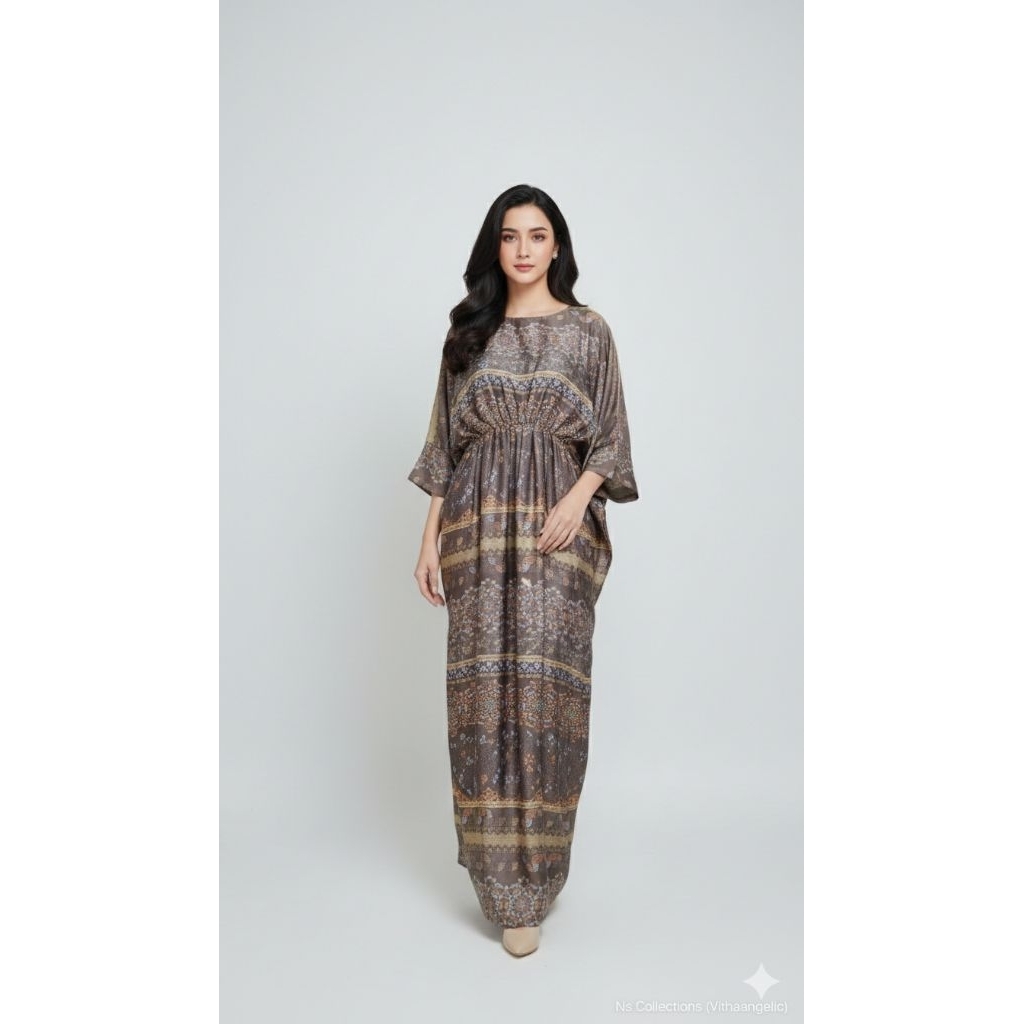 Kaftan Corak Satin Silk