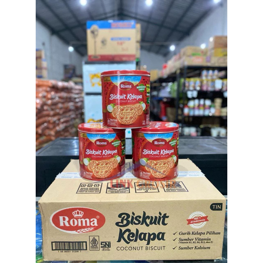 Biskuit Roma Kelapa Kaleng 1 Karton isi 6