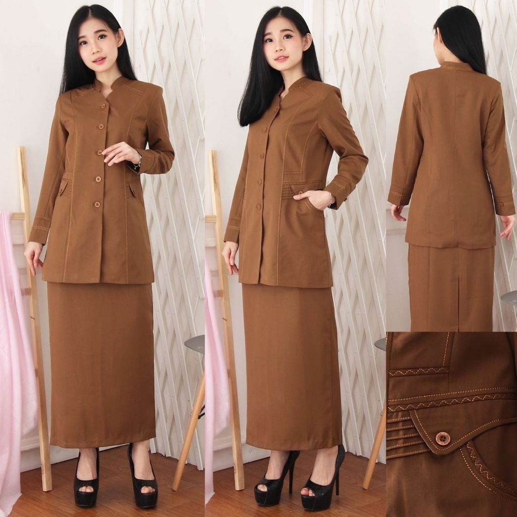 Blazer PNS ASN Seragam PNS Pemda Baju Dinas Setelan Jas PDH Wanita - 7003