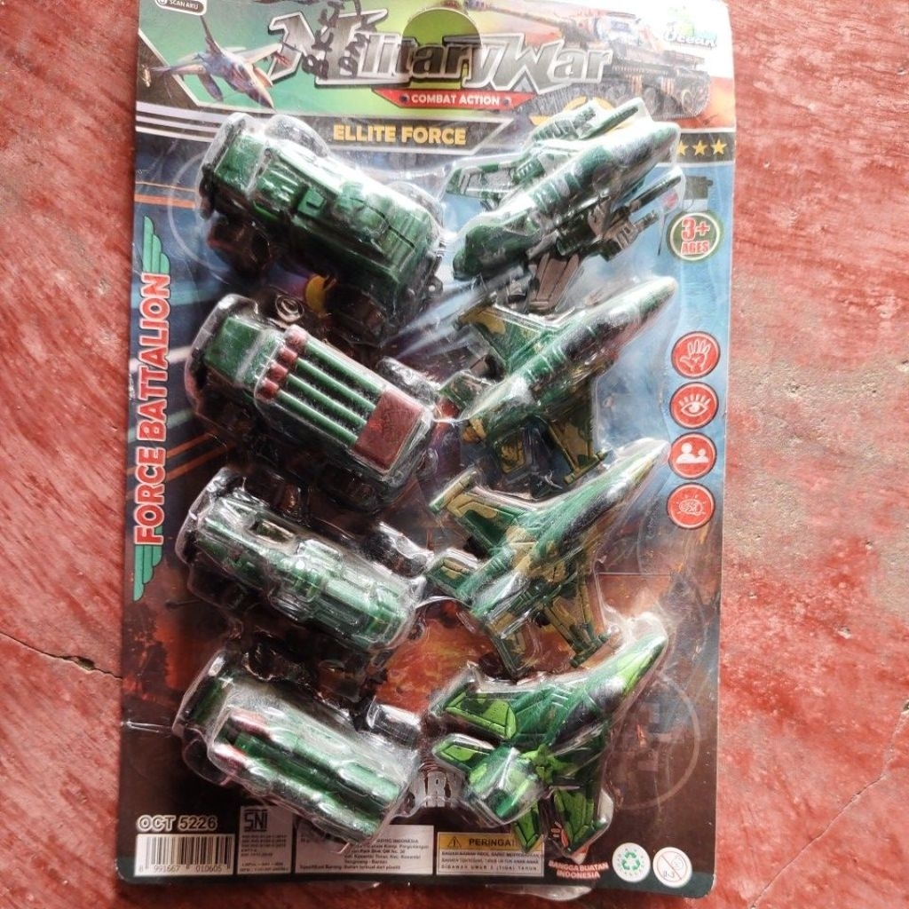 Mainan Anak Pesawat Set Mobil Perang TNI Army Komando Tentara Kado Pontianak